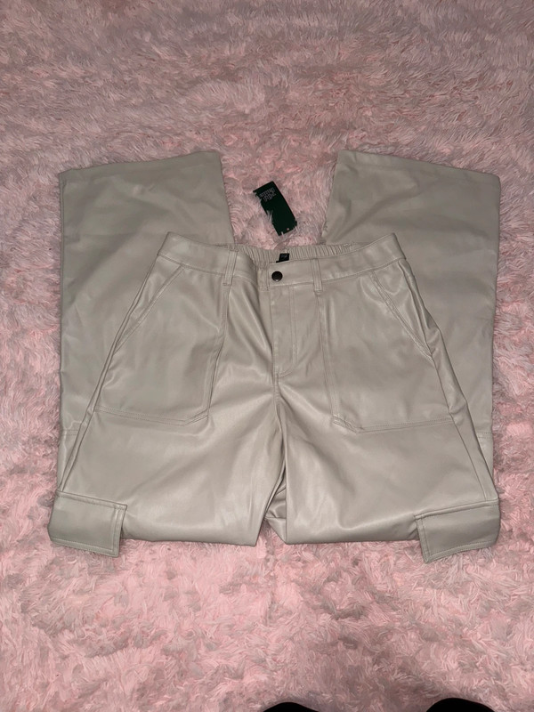 Wild Fable Beige Faux Leather Cargo Pants 1