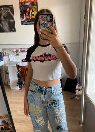 tee shirt batman, marque: Jennyfer, état: Très bon état, taille: XS / 34 / 6, 2,00 €, 2,80 € Protection acheteurs incluse