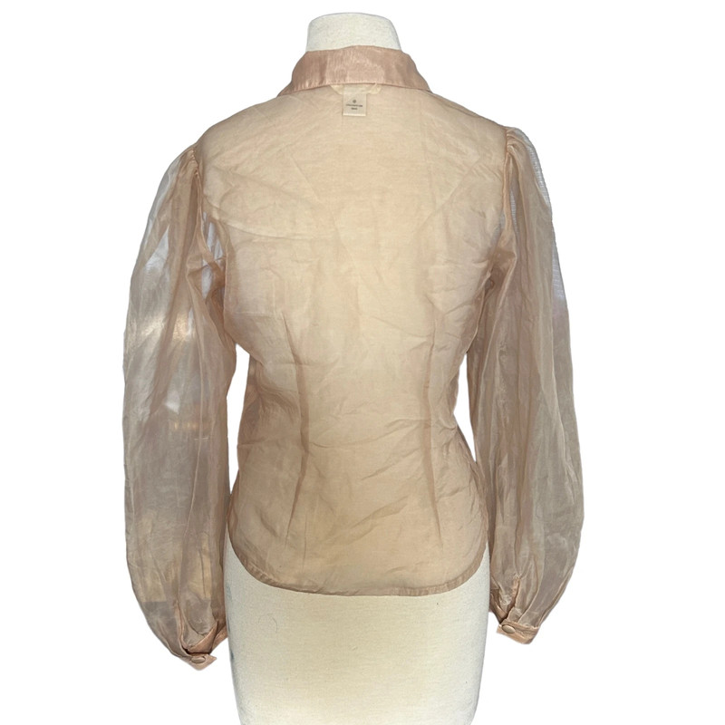 Most of All Women’s Sheer Peach Button Up Blouse S 3