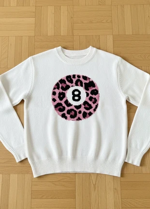 Pull blanc motif léopard rose boule 8 Taille S Femme, brand: Tendance, condition: Very good, size: S / 36 / 8, €39.00, €41.65 includes Buyer Protection
