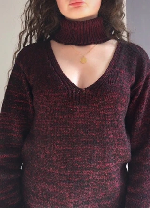 Pul bordeaux et noir à col montant Boohoo taille S/M, merk: Boohoo, staat: Goed, maat: S / 36 / 8, € 2,00, € 2,80 inclusief Kopersbescherming