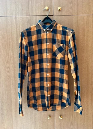 Minimum geruit overhemd – Blauw/oker ruit – Maat XS, merk: MINIMUM, staat: Heel goed, maat: XS, € 10,00, € 11,20 inclusief Kopersbescherming