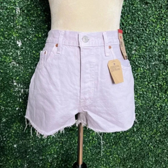 NWT Levi’s 501 Lavender High Rise Jean Shorts Size 10 1