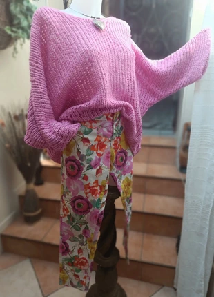 Pantalon imprimé fleurs chevilles ou mi mollet,style bohème chic38/40, marke: Boutique Italiana, zustand: Sehr gut, größe: L / 40 / 12, 18,00 €, 19,60 € inklusive Vinted-Käuferschutz