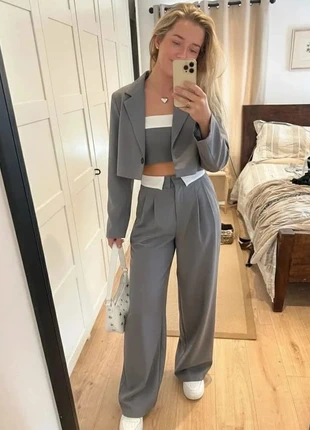 ensemble gris moderne – coupe fluide & allure minimaliste, marque: Studio Amarante, état: Très bon état, taille: L / 40 / 12, 48,00 €, 51,10 € Protection acheteurs incluse