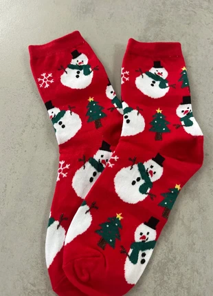 Chaussettes de Noël bonhomme de neige neuve rouges, merk: Noël, staat: Heel goed, maat: M | 39–42, € 2,00, € 2,80 inclusief Kopersbescherming