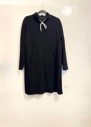 Black Scuba Hoodie Dress | Longline Fit | UK 8–18 | New, brand: New Collection, condition: New without tags, size: L / UK 16-18, £8.00, £9.10 includes Buyer Protection