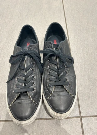 Converse All Star Black Leather Lace up with zip detailing mens trainers, brand: Converse, condition: Good, size: 9, £10.00, £11.20 includes Buyer Protection