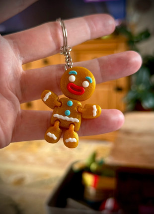 3D Printed Gingerbread Man Keyring Set of 2 – Festive Cute Keychain with Moveable Arms & Legs, condition: New without tags, £3.50, £4.38 includes Buyer Protection Pro