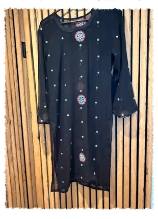 Wow Zwarte tuniekjurk met kleurrijk borduursel Uitverkoop, estado: Muy bueno, tamaño: M / 38 / 10, 6,00 €, 7,00 € Protección al comprador incluida