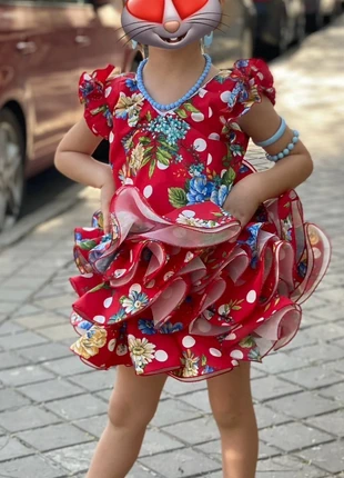 Traje de flamenca niña, merk: Artesanía Romero, staat: Heel goed, maat: 6 jaar / 116 cm, € 35,00, € 37,45 inclusief Kopersbescherming