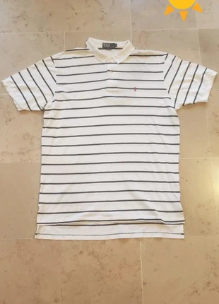 Polo Ralph Lauren blanc à rayures en taille XL, marca: Ralph Lauren, estado: Muito bom, tamanho: M, €22.00, €23.80 inclui Proteção do Comprador