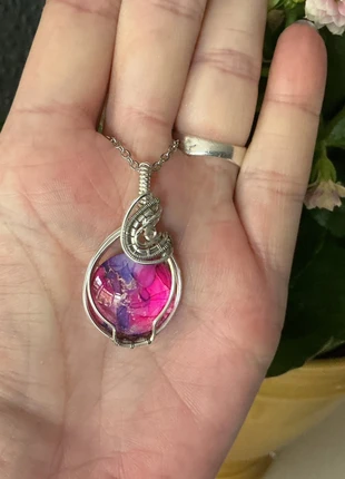 🌸 Fantasie glas hanger ketting 🌸, staat: Heel goed, € 10,00, € 11,20 inclusief Kopersbescherming Pro