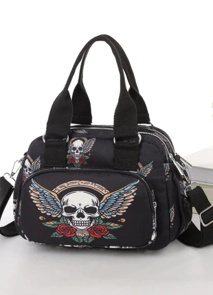 Skull Wings Clutch Crossbody Bag with Double Grab Handles for Girls Women’s with Shoulder Strap, brand: Unbranded, condition: New with tags, £11.99, £13.29 includes Buyer Protection