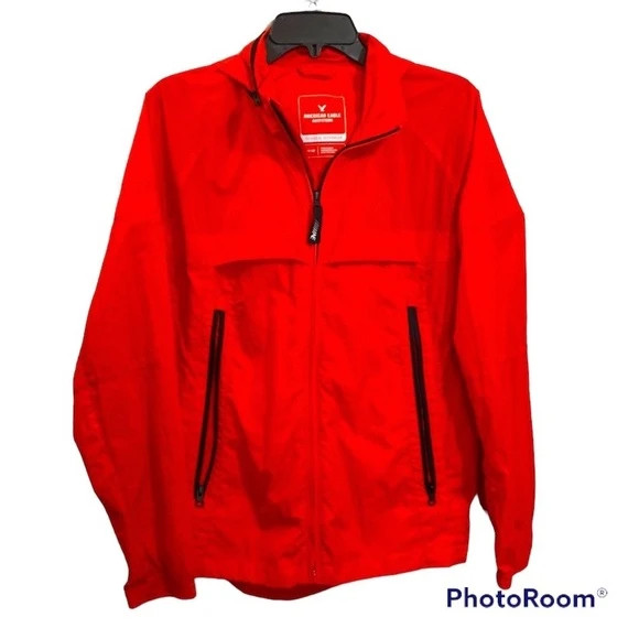 American Eagle Technical Outerwear Red Windbreaker Jacket 1