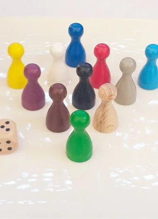 Pions en bois et dé à jouer, marca: sansnom., estado: Muy bueno, tamaño: Talla única, 3,90 €, 4,80 € Protección al comprador incluida