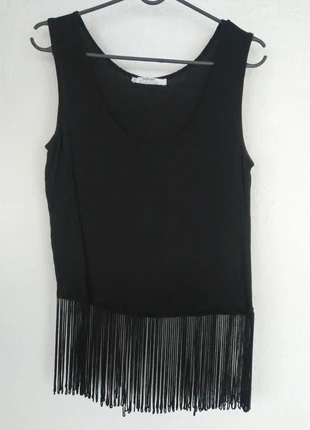 Top franjas preto Mango, marque: Mango, état: Neuf sans étiquette, taille: XS / 34 / 6, 6,00 €, 7,00 € Protection acheteurs incluse