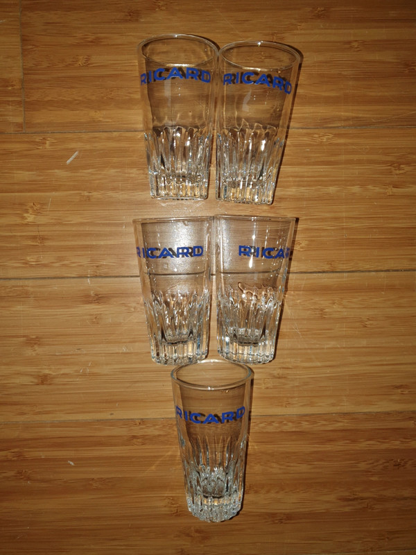 5 verre Ricard collection illimité très rare