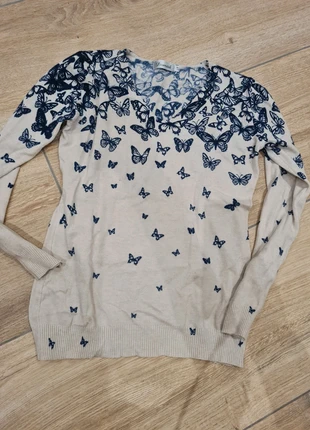 Pull col v papillons, marque: Damod, état: Bon état, taille: S / 36 / 8, 4,00 €, 4,90 € Protection acheteurs incluse