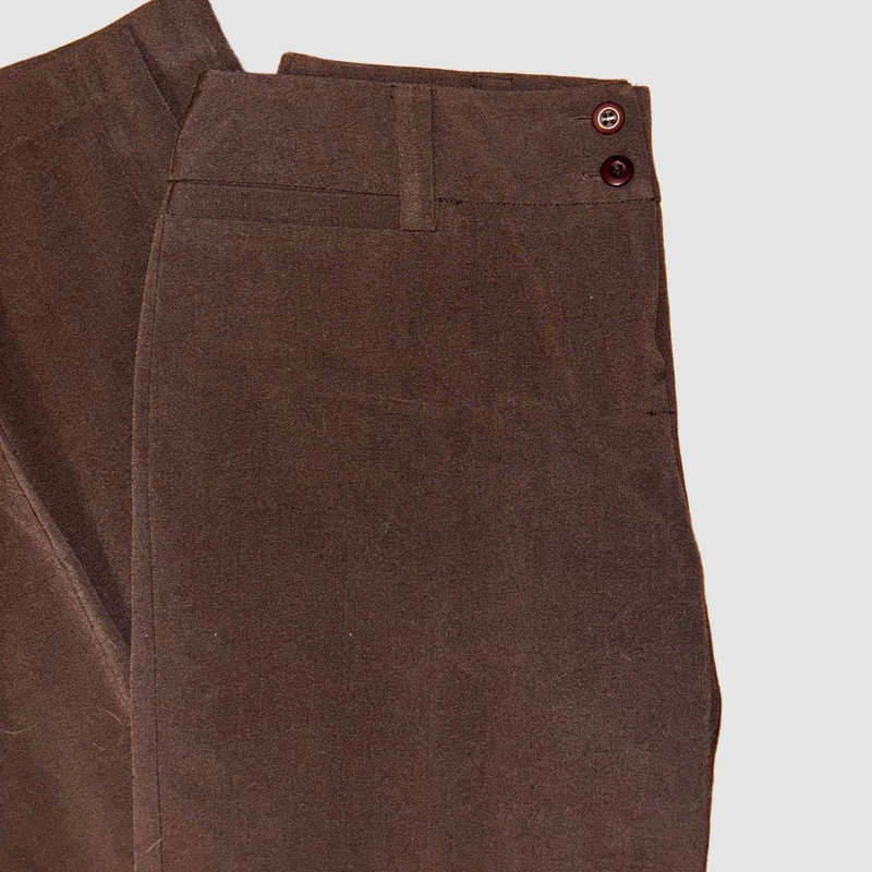 dressy 90s flare flowy brown trousers 4