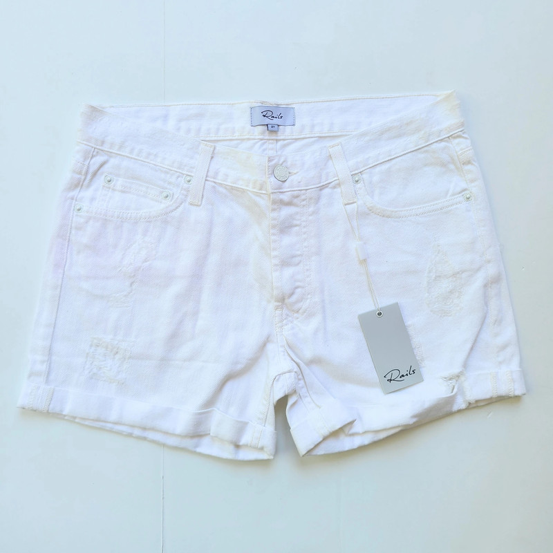 Rails Logan White Distressed Denim Jean Shorts Size 27 - New With Tags 3