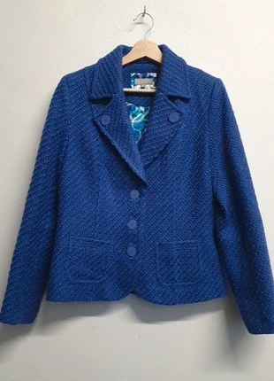 M&S Per Una Cobalt Blue Wool Bouclé Blazer UK 14, brand: Per Una, condition: Very good, size: M / UK 12-14, £6.00, £7.00 includes Buyer Protection