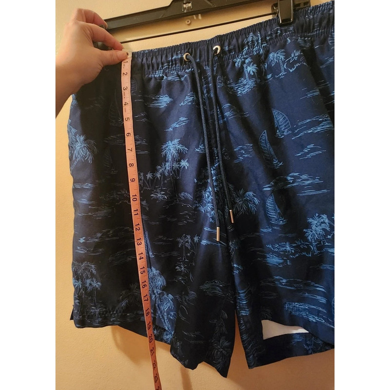 Lands End Mens Blue Island Swim Trunks Size Large 3