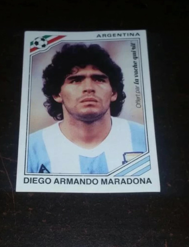 Rare Collector Vignette Panini Maradona La Vache Qui Rit Mexico 1986