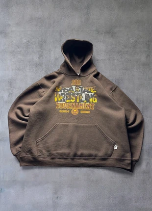 Hoodie / Pull à capuche Russel Athletic USA vintage marron – Taille M Oversize (Unisexe), merk: Russel Athletic, staat: Heel goed, maat: M, € 29,00, € 31,15 inclusief Kopersbescherming Pro