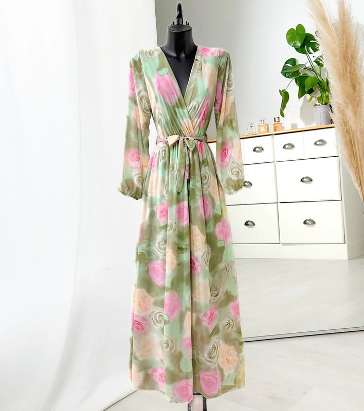 Robe verte ceinture garden chic