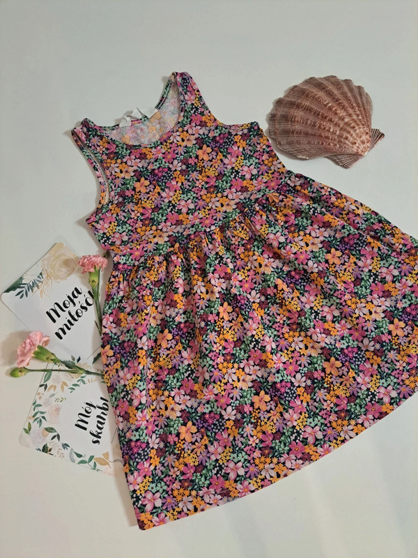Sukienka dla dziewczynki h&m kwiatowy wzór 98/104 must have 1