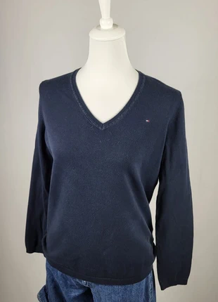 Pull Hilfiger Denim femme bleu marine logo poitrine taille m col v manches longues, marca: Tommy Hilfiger, estado: Muito bom, tamanho: M / 38 / 10, €19.00, €20.65 inclui Proteção do Comprador Pro