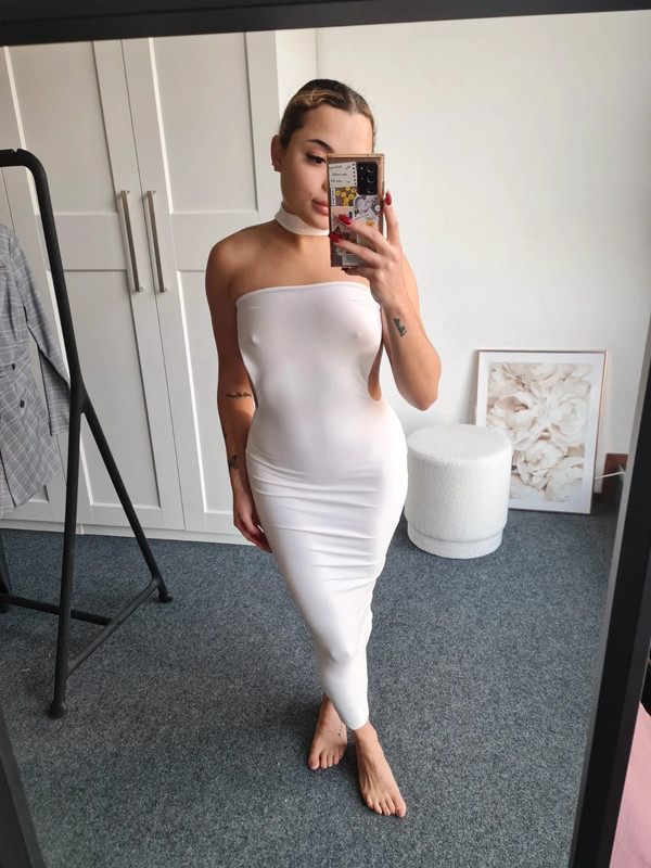 White fitted AYM Dress