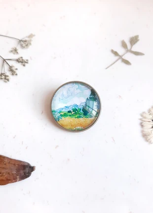 Broche Van Gogh "Champ de blé avec cyprès", marca: Van Gogh, estado: Muito bom, €7.00, €8.05 inclui Proteção do Comprador Pro