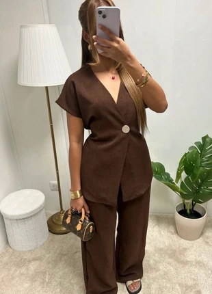 Ensemble deux pièces Veste sans manche et Pantalon fluide, clothing set, set di vestiti, marke: Boutique Parisienne, zustand: Neu, mit Etikett, größe: M / 38 / 10, 15,50 €, 16,98 € inklusive Vinted-Käuferschutz