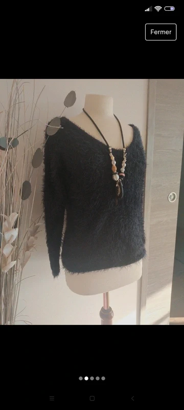 Pull noir M poilu superbe - photo numéro 2