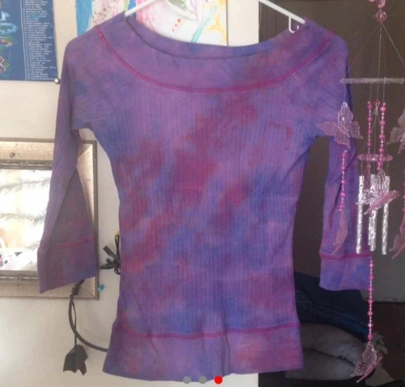 Ooak tie dye ribbed half sleeve boatneck top 3