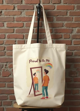 Bolsa de tela LGTBQ "Proud to be me". Tote bag sac unisex de algodón., marca: Friki Factoría, estado: Muy bueno, 6,95 €, 8,00 € Protección al comprador Pro incluida