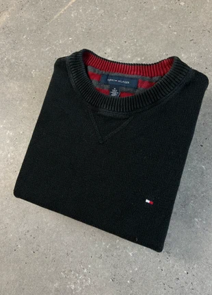 Pull/sweat a col rond ras de cou crewneck Tommy Hilfiger M Noir Homme logo brodé coton, marca: Tommy Hilfiger, estado: Muito bom, tamanho: M, €23.90, €25.80 inclui Proteção do Comprador Pro
