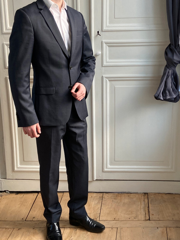 Costume De Fursac Slim Fit Laine Vierge Bleu Nuit Veste T44 Pantalon T36 Vinted