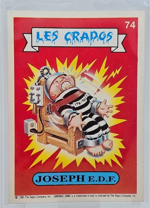 Carte Les Crados n°74 - Joseph E.D.F. - 1985 - Topps, brand: Topps, condition: Very good, €5.90, €6.90 includes Buyer Protection Pro