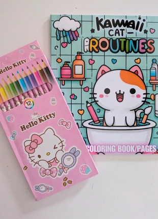 Pack coloriage Chats Kawaii + Crayons Hello Kitty 🎀 (24 pages + 12 couleurs), zustand: Neu, 11,90 €, 13,20 € inklusive Vinted-Käuferschutz