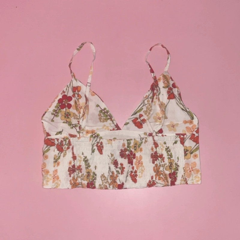 Forever21 Multicolor Floral Print Cami Crop Top 2