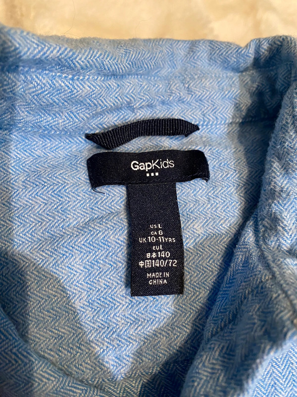 Gap kids-lt blue flannel 2