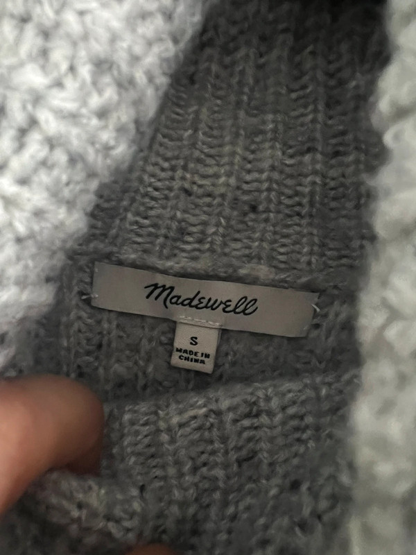 Madewell chunky knit turtleneck gray sweater 2