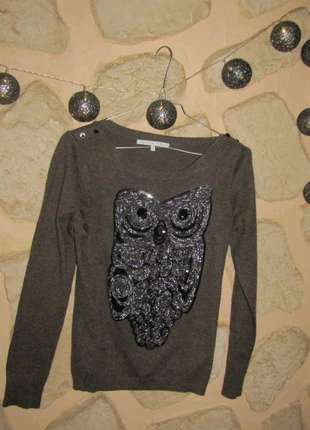 Pull hibou brillant , marque: Patrice Breal, état: Très bon état, taille: M / 38 / 10, 2,00 €, 2,80 € Protection acheteurs incluse