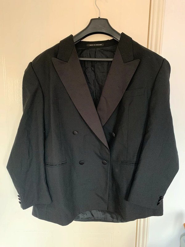Black tuxedo suit jacket 48” chest XXXL the label part wool - Vinted
