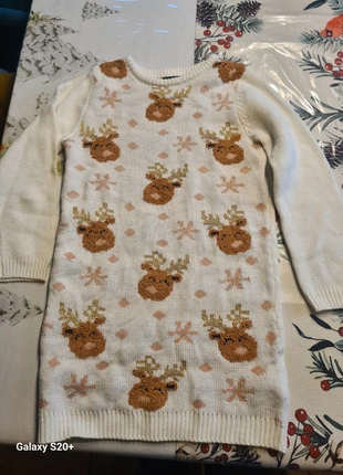 Robe enfant de Noël avec cerfs, marque: Intextenso, état: Bon état, taille: 8 ans / 128 cm, 4,00 €, 4,90 € Protection acheteurs incluse