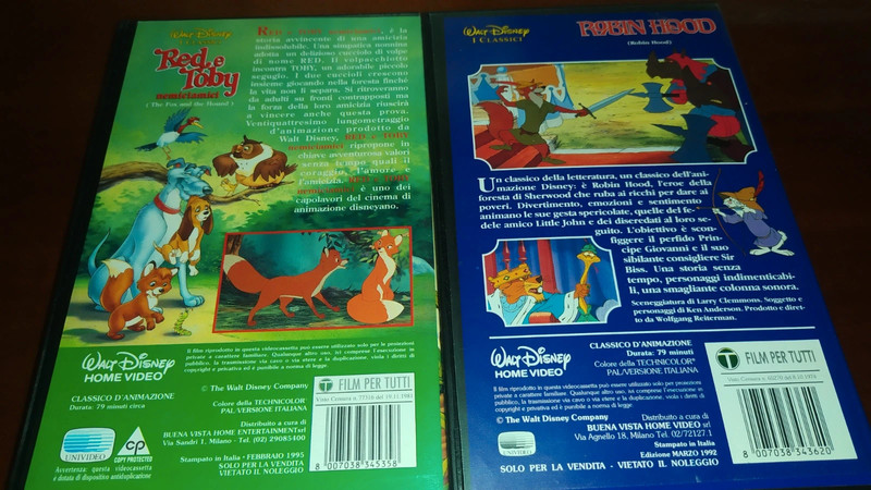 VHS Oliver & Company Walt Disney+Robin Hood,Red E Toby,I Classici Walt Disney(3) 3