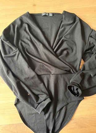 Body noir drapé Boohoo - S, marca: Boohoo, estado: Novo sem etiquetas, tamanho: S / 36 / 8, €8.00, €9.10 inclui Proteção do Comprador